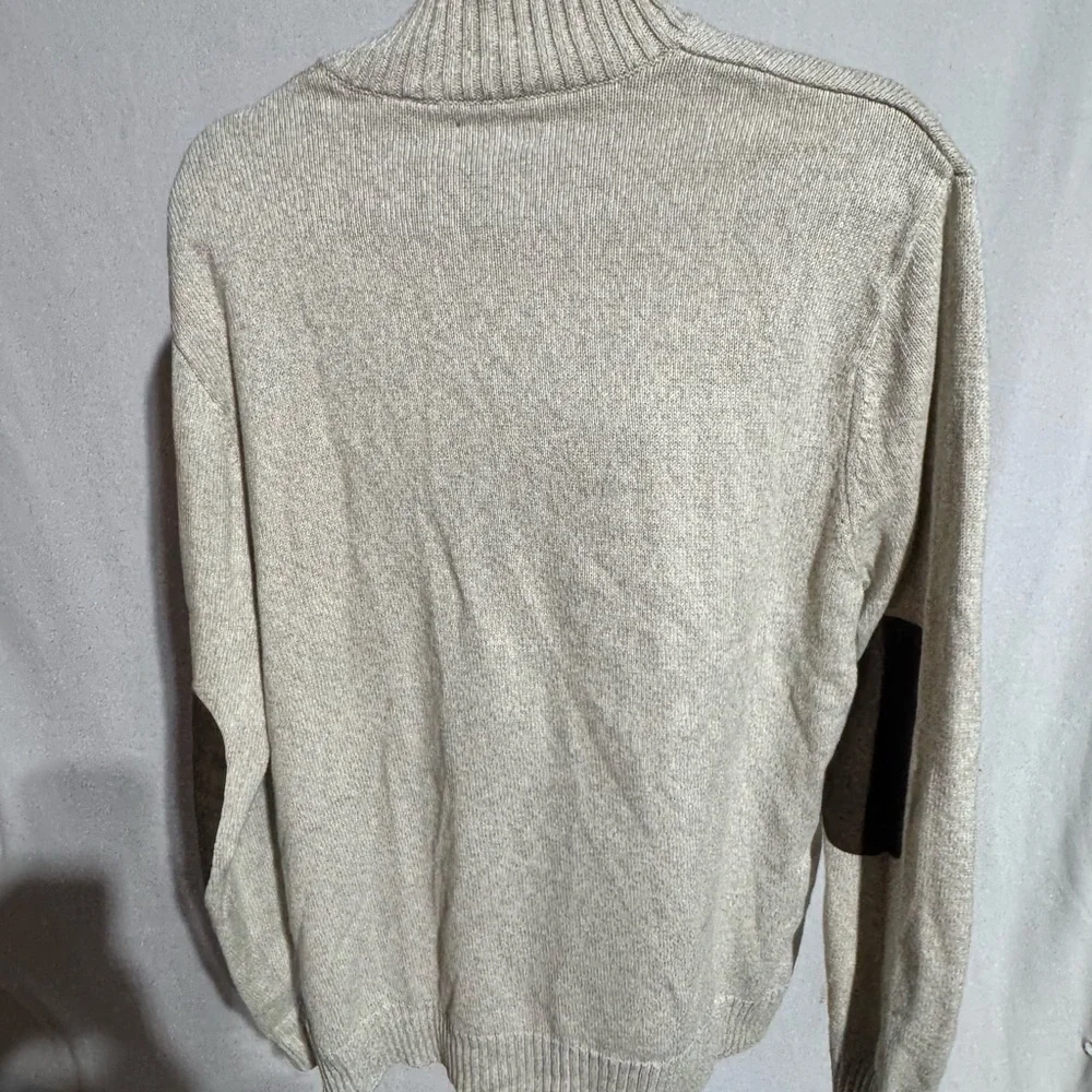 Chaps Men’s Cream Mock Neck Long Sleeve Sweater Size Large